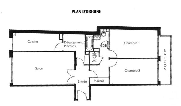 Appartement F3 à vendre  3 pièces - 68,85 m2 PARIS - 75014
