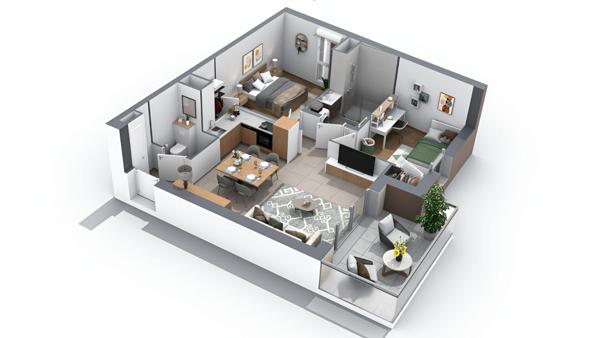 Appartement à vendre 3 pièces 57 m² Domène