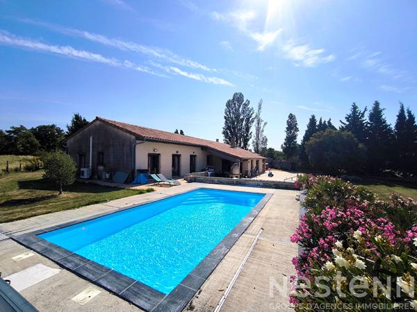 Maison à vendre à Peyrens avec 268 m² habitables, piscine et terrain de 3 600 m² pour un projet immobilier familial