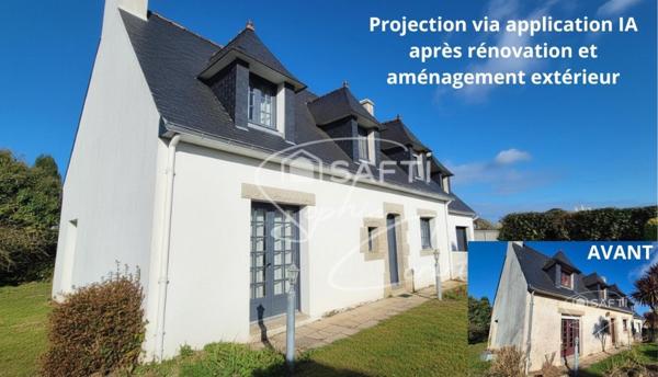 Maison de 119m² à rénover à 2,6km des plages Lodonnec et Langoz