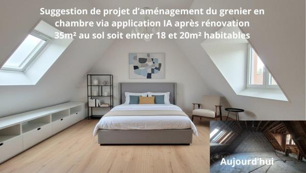 Maison de 119m² à rénover à 2,6km des plages Lodonnec et Langoz