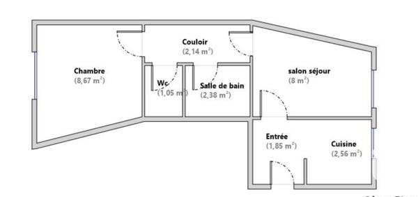 Appartement 2 pièces de 26 m² à Villeneuve-Saint-Georges (94190)