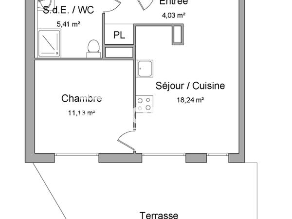 Location Appartement 2 pièces 38.81 m² - 12 ALLEE LEON BOURGEOIS Dijon 21000