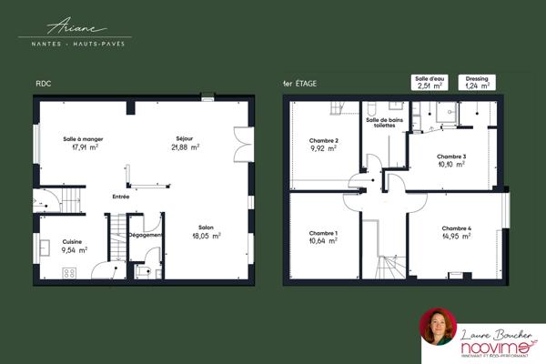 Quartier Hauts-Pavés / Monselet Maison 152 m2, 4 chambres
