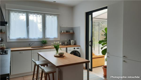 Maison de plain-pied 3 chambres, piscine et grand terrain