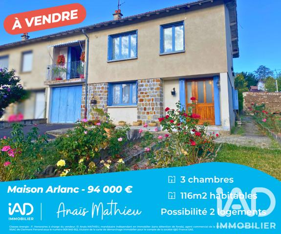 Maison à vendre 4 pièces 116 m² Arlanc