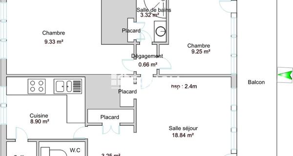 Location Appartement 3 pièces 54.6 m² - Tarbes 65000