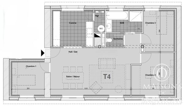 29930 PONT AVEN Appartement Pont Aven 4 pièce(s) 81.35 m2