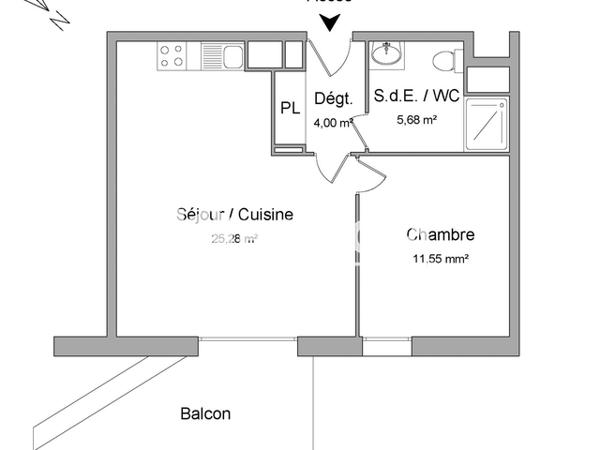 Location Appartement 2 pièces 46.5 m² - 2 BLD ANDRE CAMBRAY Wattrelos 59150