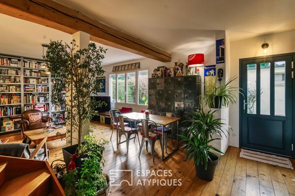 Maison restructurée à l’esprit bohème avec jardin et garage