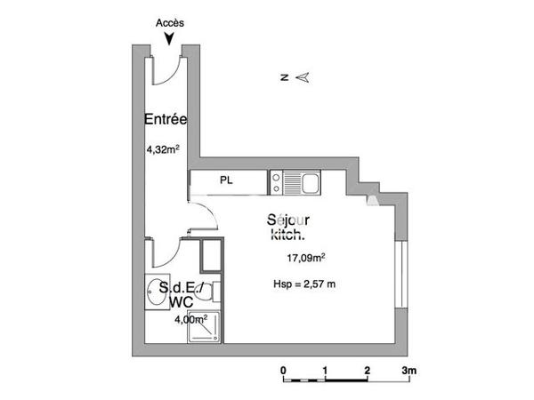 Location Studio 25.41 m² - 12 RUE DE LA FOURANE Aix En Provence 13090