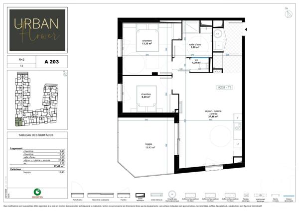 Appartement à vendre  3 pièces - 67,49 m2 NARBONNE - 11