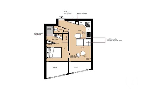 Appartement F2 à vendre  2 pièces - 31 m2 LA GRANDE MOTTE - 34