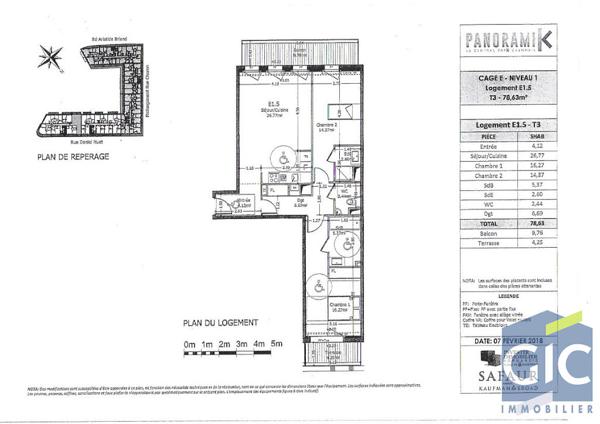 A LOUER F3 RECENT AVEC BALCON TERRASSE ET PARKING - RESIDENCE LE PANORAMIK