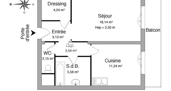 Location Studio 47.05 m² - Romans-sur-isère 26100