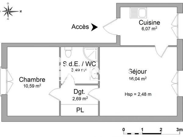 Location Appartement 2 pièces 38.88 m² - 58 RUE HENRI DUMONT Limoges 87000