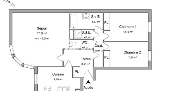 Location Appartement 3 pièces 78.69 m² - Châtenay-malabry 92290