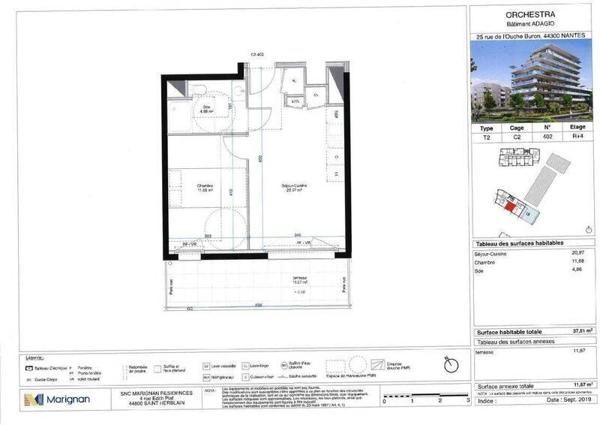 Appartement 2 pièces - 44300 Nantes