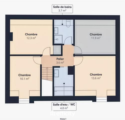 Maison 6 pièces - 110 m² Exclusivité efficity