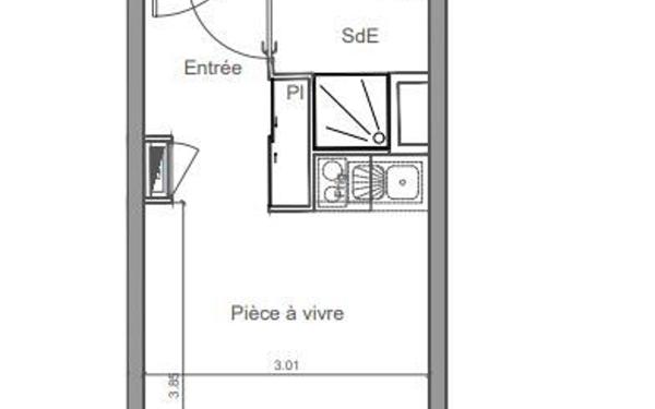 Appartement à vendre    1 pièce • 19,75 m2 Saint-Jean-de-la-Ruelle