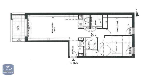 Appartement à louer 3 pièces 66.1m²
