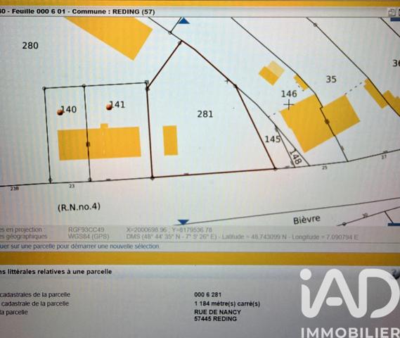 Terrain à vendre 1 184 m² Réding