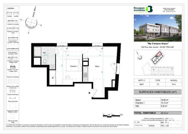 Appartement (neuf) à vendre 2 pièces 39 m² Trélazé