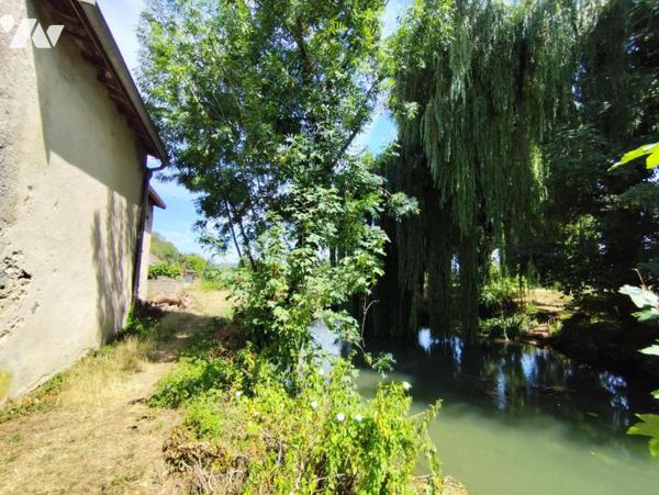 Maison avec garage, grange de 115 m², atelier et jardin en bord de bras de Meuse