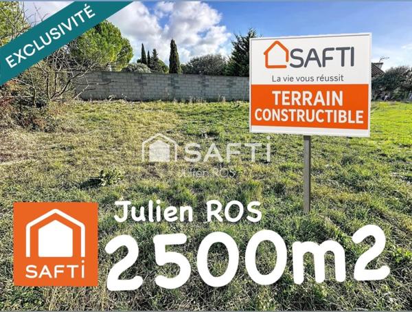 EXCLUSIVITÉ –  2500m2 de Terrain constructible avec fort potentiel à Puisserguier