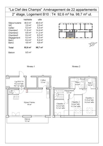 Appartement T4 duplex en plateau dans résidence entièrement rénovée – Vue Mont-Blanc – Dernier étage
