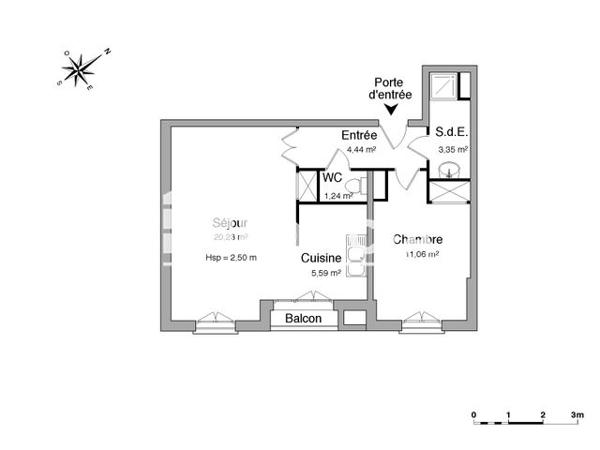 Location Appartement 2 pièces 45.91 m² - L'OREE DU MAIL Angers 49000