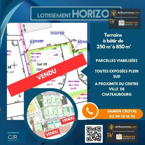 Vente Terrain 388 m2 à Châteaubourg