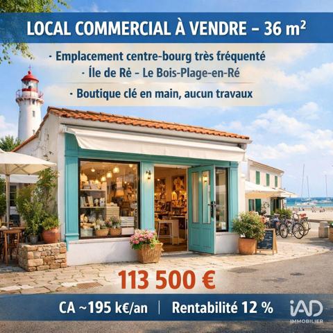 Boutique/Local commercial à vendre 36 m² Le Bois-Plage-en-Ré