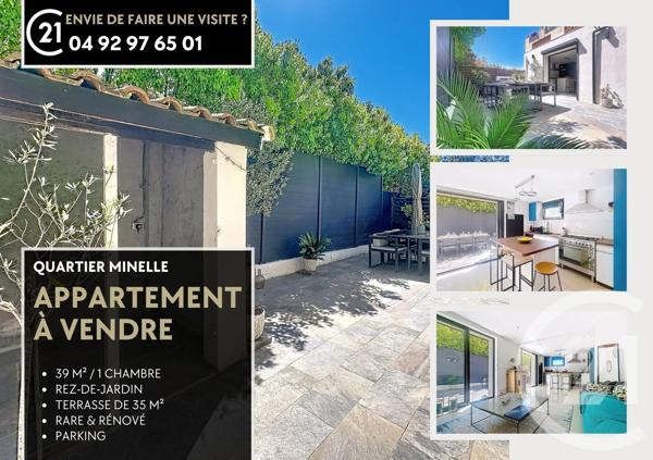 Appartement F2 à vendre  2 pièces - 39,16 m 2   MANDELIEU LA NAPOULE  - 06