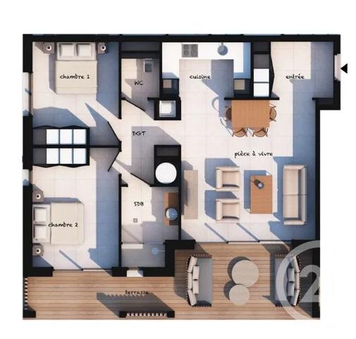 Appartement T3 à vendre  3 pièces - 85,39 m 2   LECCI  - 201