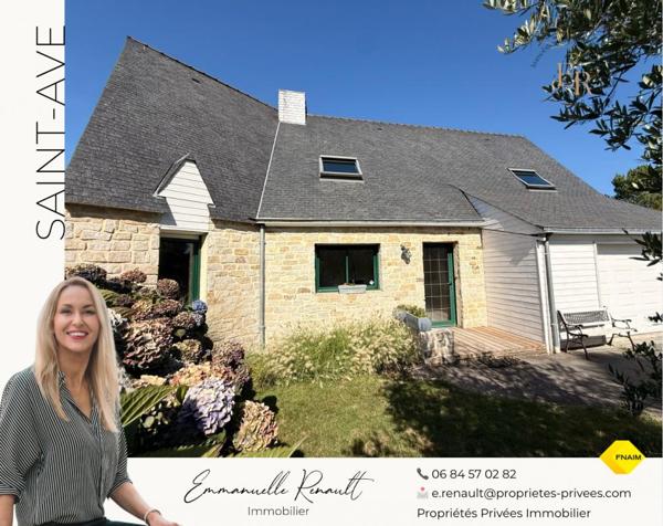 Belle maison de 158 m² au sol, 6 pièces, 4 chambres, sur un terrain de 530 m². SAINT AVE