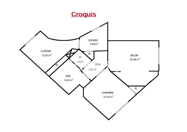 Appartement 2 pièces - 65 m²