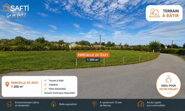 Terrain à bâtir de 1 200 m² avec vue dégagée