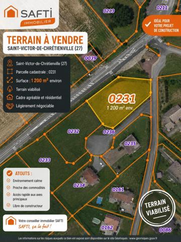 Terrain à bâtir de 1 200 m² avec vue dégagée