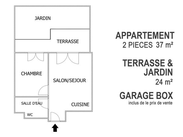 Appartement 2 pièces - 37 m² Exclusivité efficity