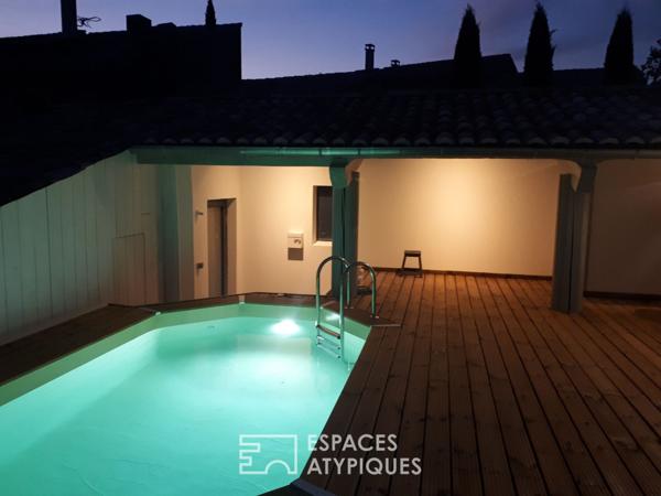 Maison de village lumineuse avec piscine