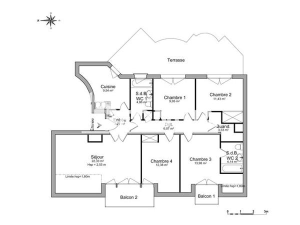 Location Appartement 5 pièces 100.78 m² - 31 RUE BONNABAUD Clermont Ferrand 63000