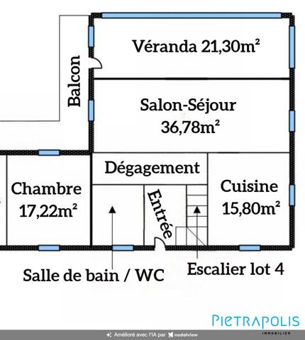 T3 de 104 m² avec cheminée, véranda, balcon, cave et 3 parkings - CROZET – Secteur Villeneuve