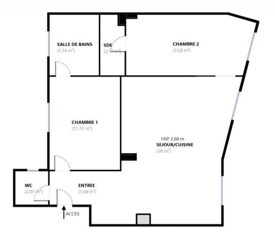 Paris (75016) Paris 16 - Foch/Grande-Armée/Porte Maillot - rue Duret - Étage élevé - 3 pièces sur belle cour - 70 m2 - deux
