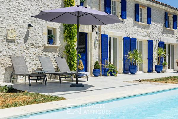 Maison charentaise rénovée avec piscine