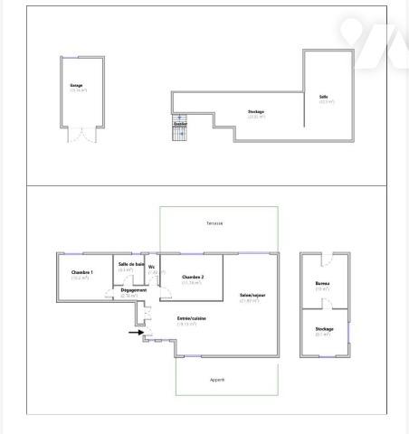 VENTE DE LA NUE PROPRIETE, 3 Pièces , jardin, garage , cave proche du quartier du Béal.