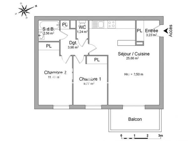 Location Appartement 3 pièces 57.93 m² - 19 RUE CERF BERR Strasbourg 67200