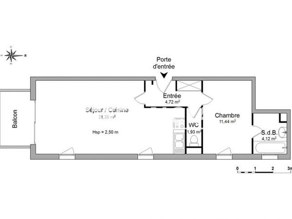 Location Appartement 2 pièces 53.56 m² - 3 RUE DE LA PAIX Le Coudray 28630