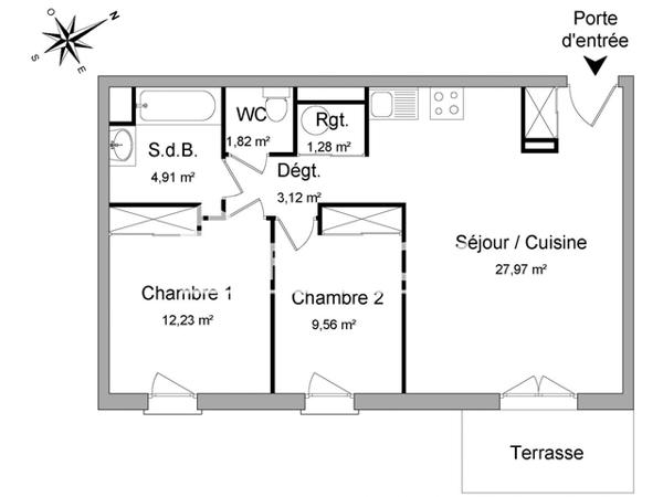 Location Appartement 3 pièces 60.89 m² - 15 CHEMIN DU TOUTON Villenave D'ornon 33140