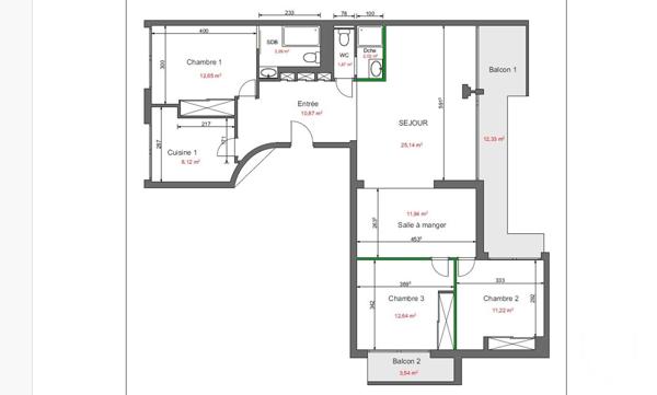 Appartement F5 à vendre  5 pièces - 100 m2 ST CLOUD - 92